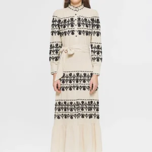 Robe longue brodée Nelly