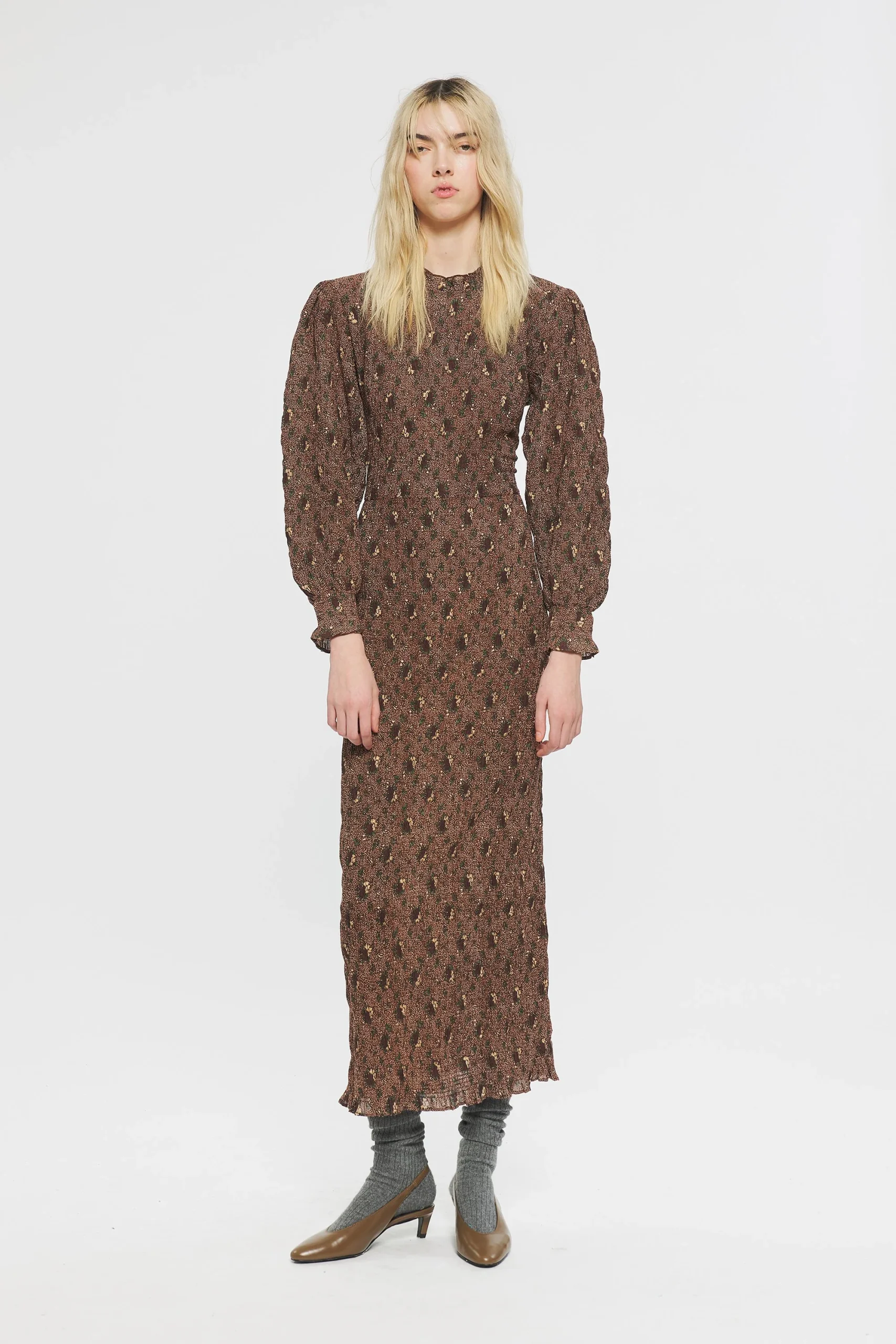 Robe longue smockée Paddy