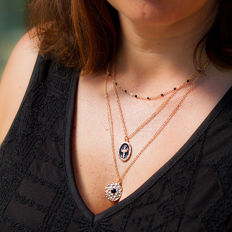 Collier Vintage Multirangs Abéline – Image 2