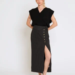 Jupe Estella Rayées Noire