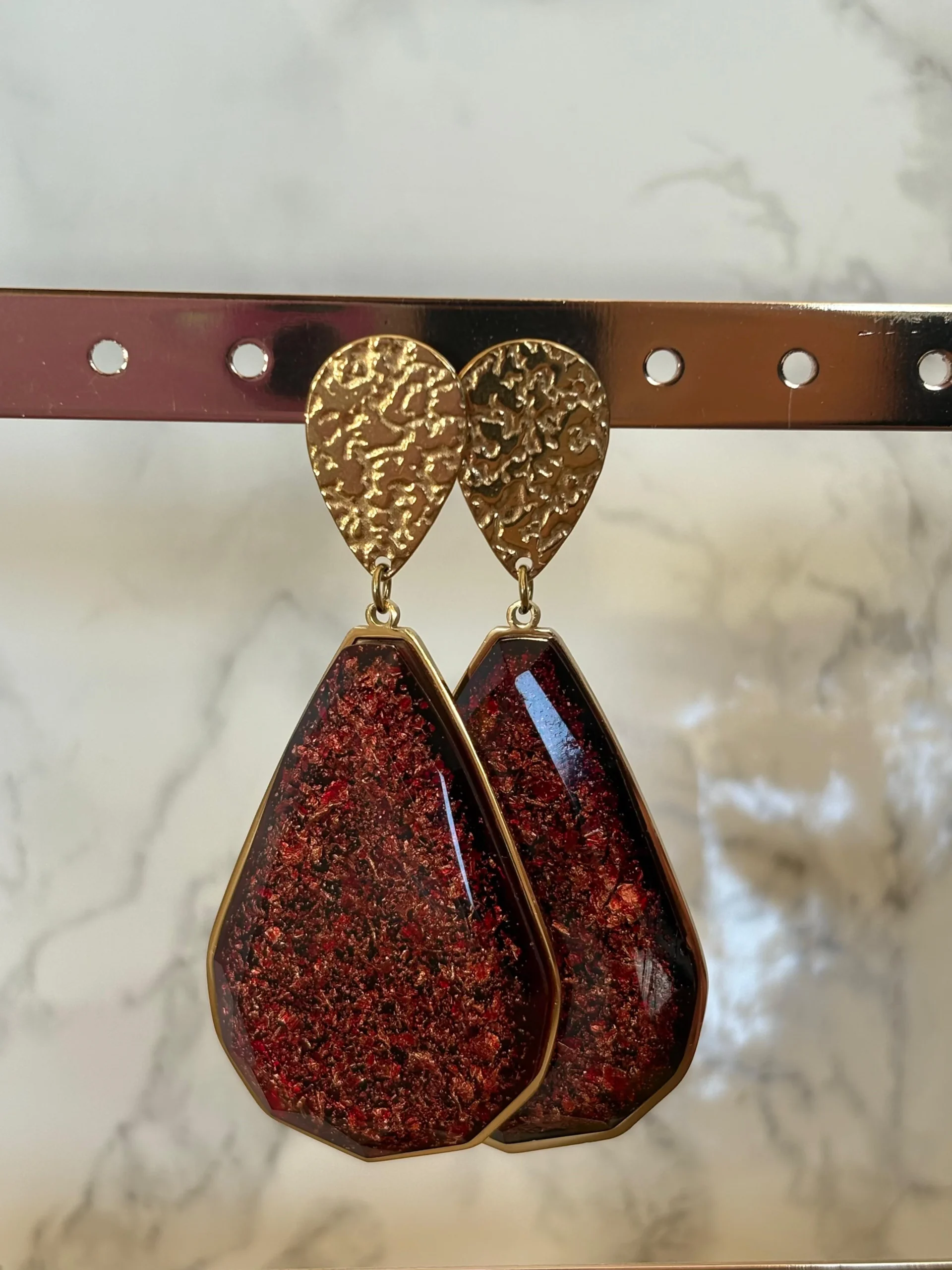 BOUCLES D'OREILLES SANTA rouge