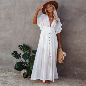 Robe Blanche Bohème – Sage