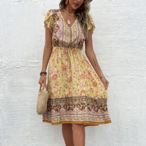 Robe Champêtre Jaune