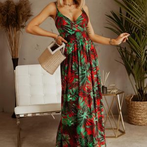 Robe Longue Fleurie Sans Manche