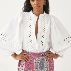 Chemisier ajouré en popeline de coton Rodo