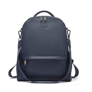 Sac à dos Antivol Femme Cuir Bleu – MENCIA