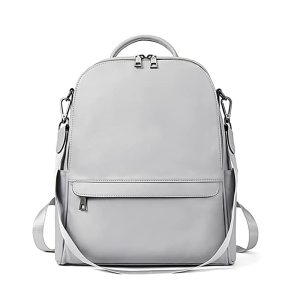 Sac à dos Antivol Femme Cuir Gris – MENCIA