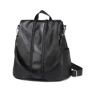 Sac Antivol Bandoulière Cuir Noir – CARLA