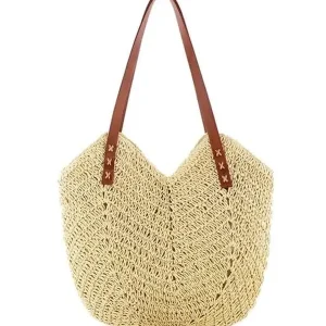 Sac à Main Paille Tissé Bohème – Blanc