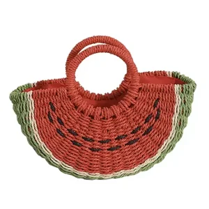 Sac Paille Demi-Lune Pastèque