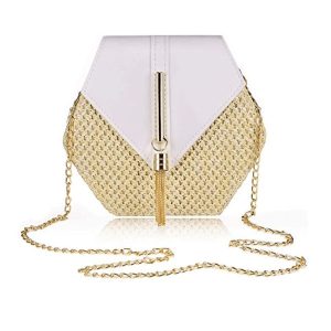 Sac à Main Paille et Cuir Bohème KRYSTAL – Blanc