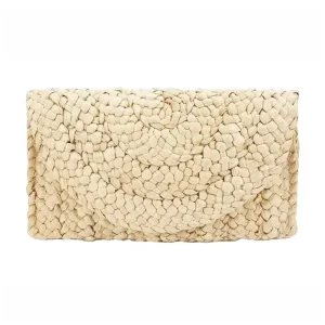 Sac Pochette Paille Tressée Bohème – Naturel