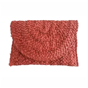 Sac Pochette Paille Tressée Bohème – Rouge