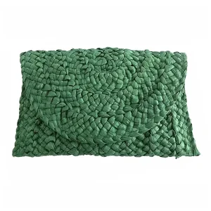 Sac Pochette Paille Tressée Bohème – Vert