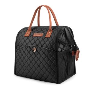 Sac Repas Isotherme Noir Matelassé