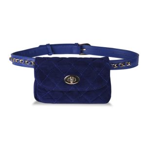 Sac Ceinture Bleu Daim SYANA