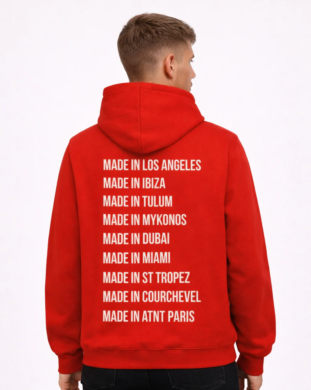 Sweat Capuche Rouge Made in – Image 2