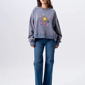 Sweatshirt Flaka Petrole Bleu