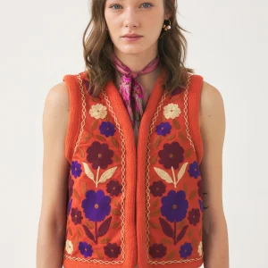 Gilet sans manches brodé Tady