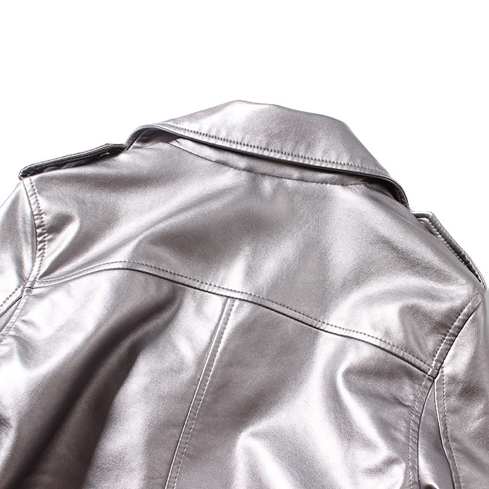 Veste Similicuir Argent Bohème – Image 7